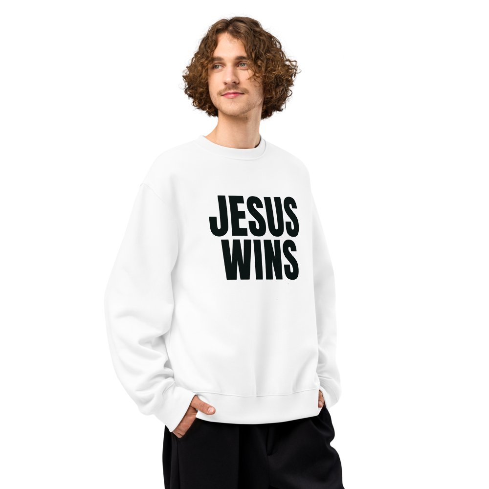 JESUS WINS: Oversized heavyweight sweatshirt
